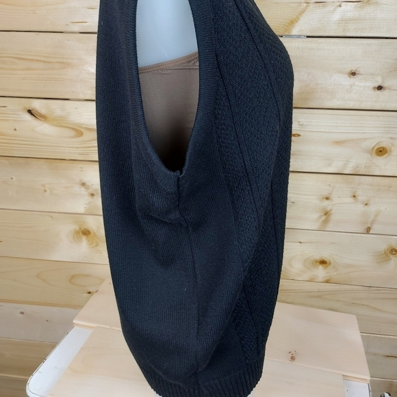 GRAN SASSO Vintage Black Knit Sweater Vest Wooblend Made In Canada Size Large - Picture 4 of 8